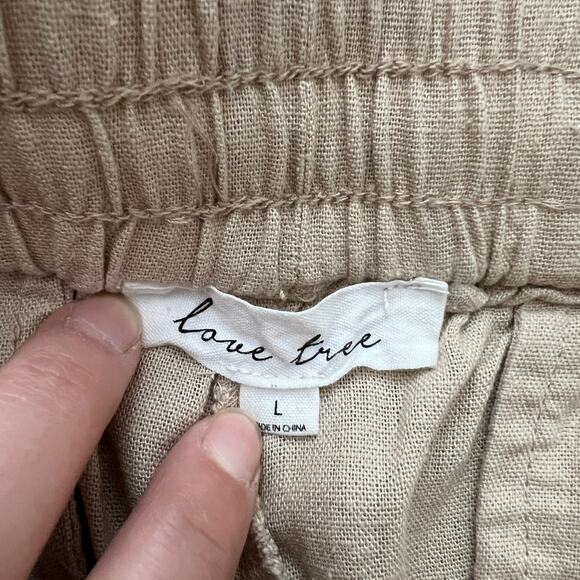 Love Tree Anthropologie Lined Blend Elastic Waist Tan Lounge Pull On Pants Large - Picture 4 of 8